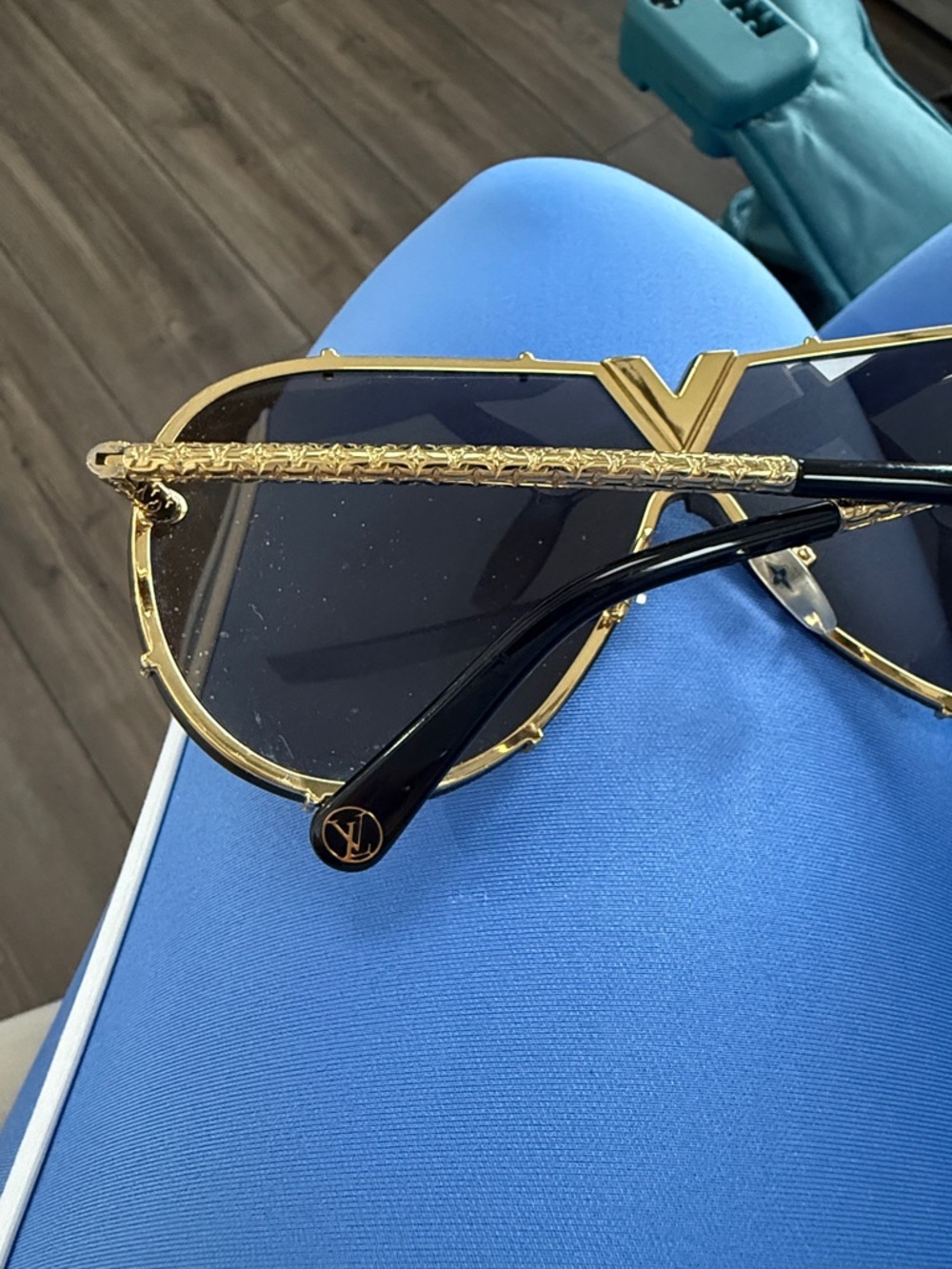 Louis Vuitton Gold-Accent Brown Aviator Sunglasses - Picture 11 of 15